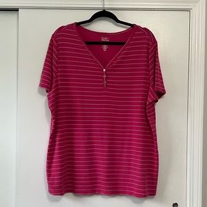 Croft & Barrow Pink Striped Shirt